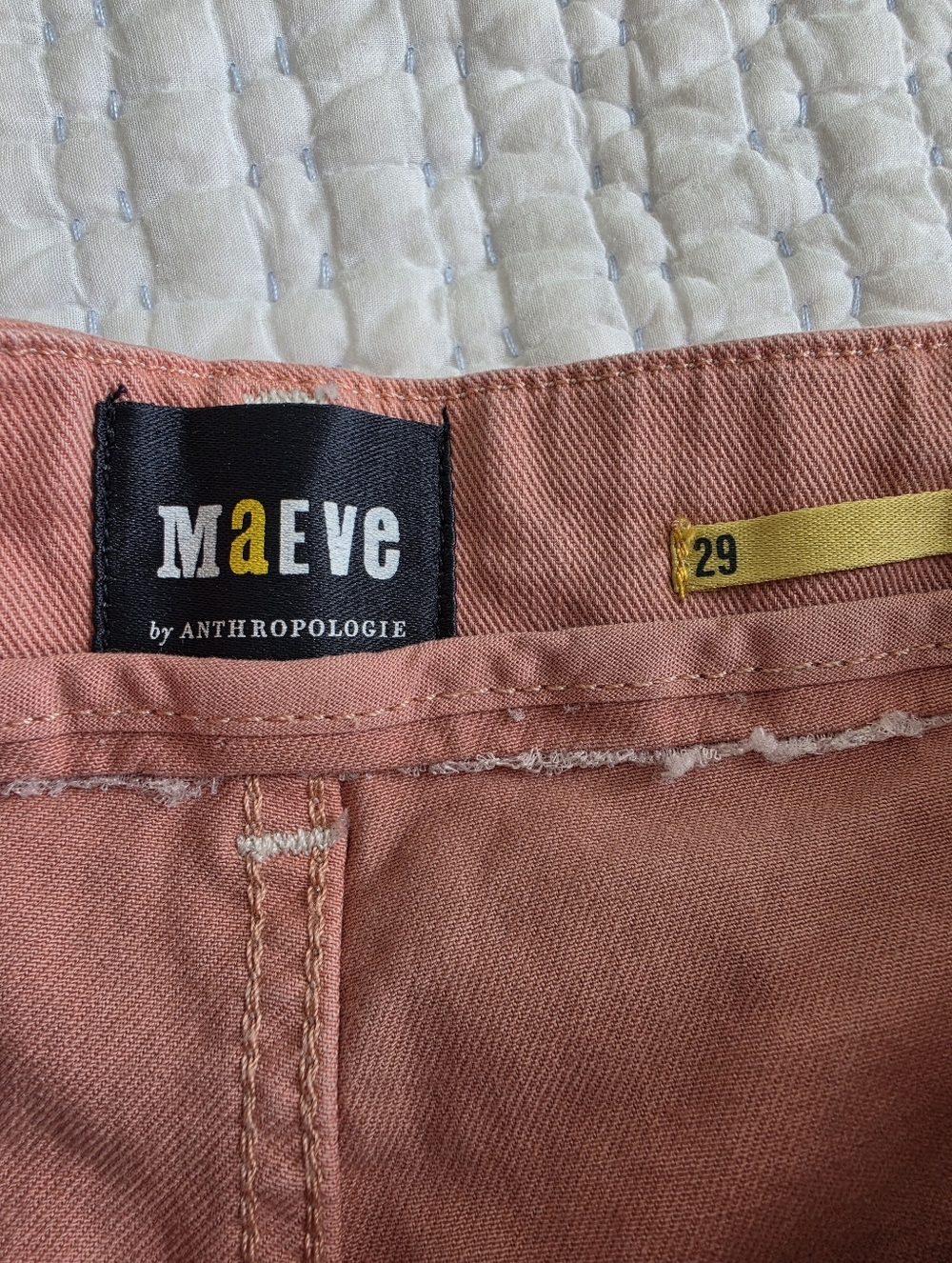 Anthropologie Maeve Delaney Clean Seamed High Rise Wide Leg Jeans 29 Pink Blush - Picture 6 of 10